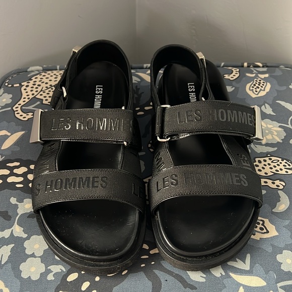 Les Hommes Leather & Elastic Strap Sandal, EU40.5 main image 10